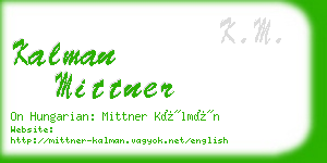 kalman mittner business card